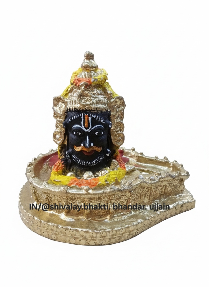 बाबा महाकाल श्रृंगार स्वरूप ज्योतिर्लिंग बाबा महाकाल की हस्तशिल्प मूर्ति, भारत में निर्मित उपहार, पूजा और कार के डैशबोर्ड के लिए सर्वश्रेष्ठ वस्तु 